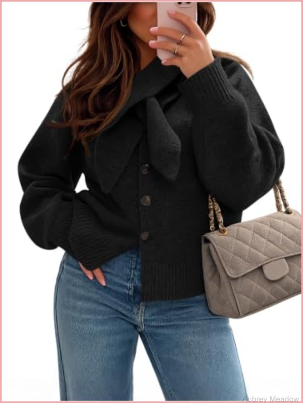 Saodimallsu Women Trendy Cardigan 2026 V Neck Sweater Coats with Scarf